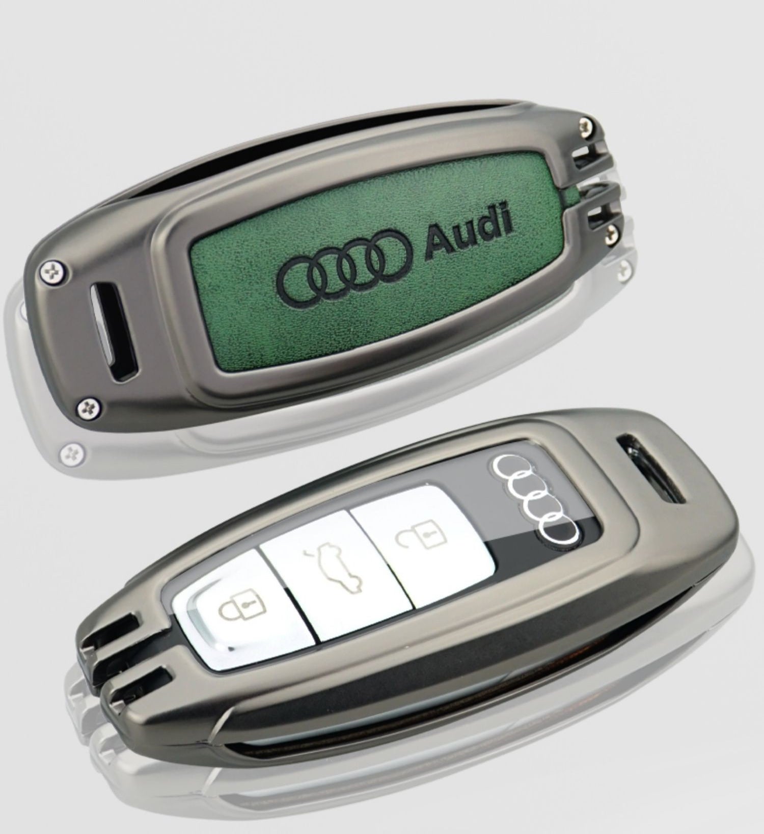 Audi Zinc Alloy + Leather Car Key Fob Cover