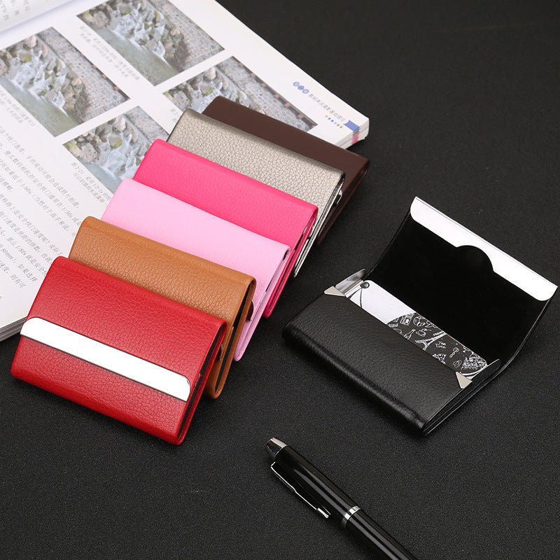 PU + Stainless Steel Business Card Case and Pen (car logo can be customized)