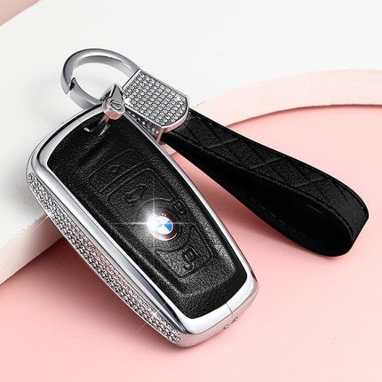 BMW Alloy+Cowhide Car Key Cover (Four Buttons)