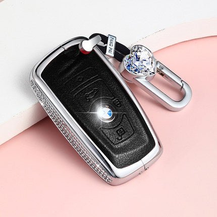 BMW Alloy+Cowhide Car Key Cover (Four Buttons)