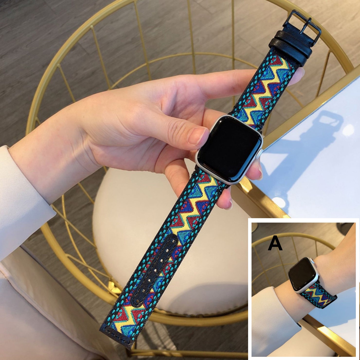 iWatch Nylon + Leather Band (series 1/2/3/4/5/6/SE/7/8)