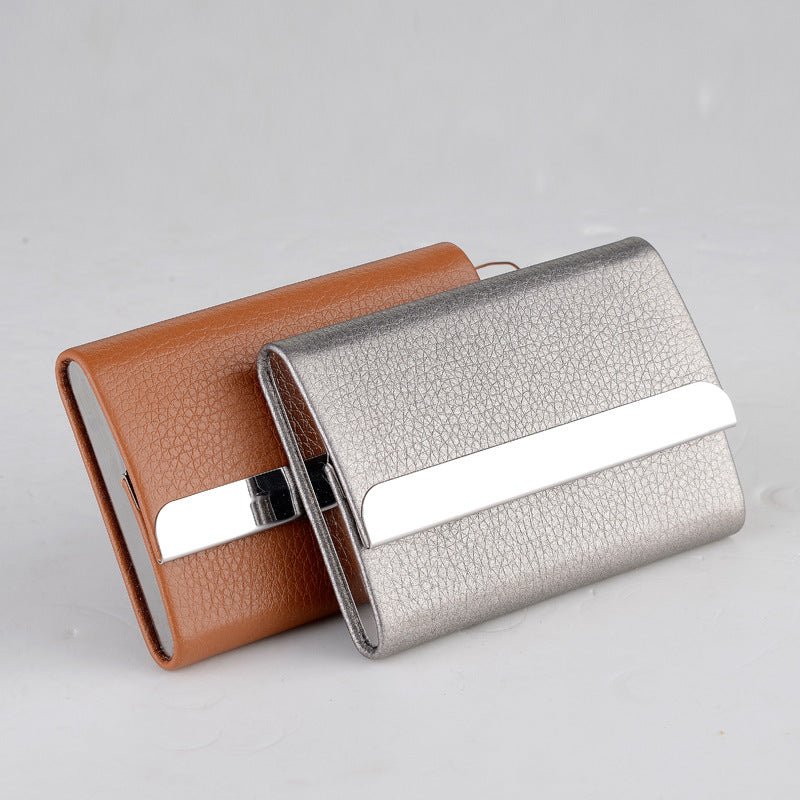 PU + Stainless Steel Business Card Case and Pen (car logo can be customized)