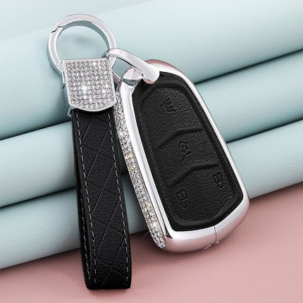 Cadillac Alloy+Cowhide Car Key Cover XT4 XT5 XT6 (Four Buttons)