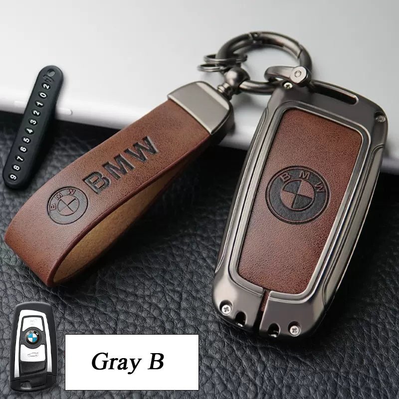 BMW Zinc Alloy + Leather Car Key Fob Cover