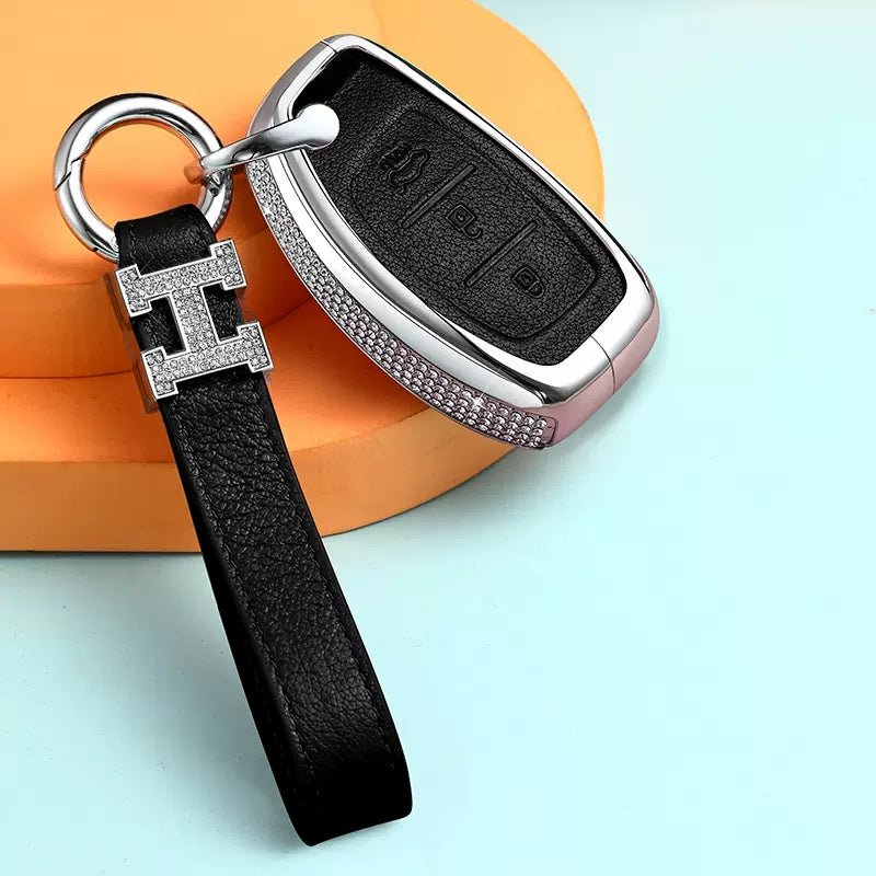 Hyundai Alloy + Cow Leather Car Key Case Tucson/Sonata