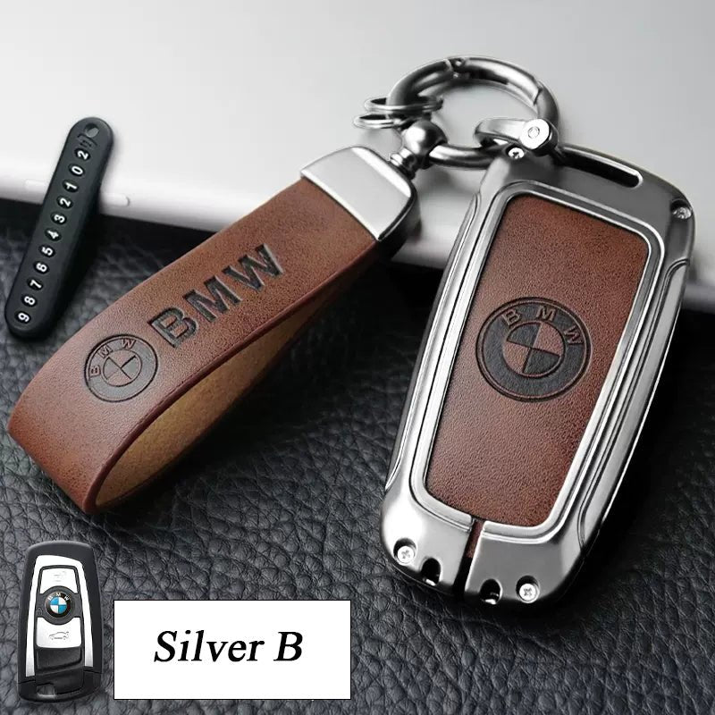 BMW Zinc Alloy + Leather Car Key Fob Cover