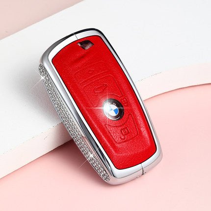 BMW Alloy+Cowhide Car Key Cover (Four Buttons)