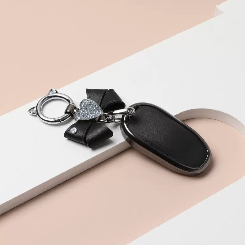 Tesla Model 3/Y/S Alloy+Cowhide Car Key Cover