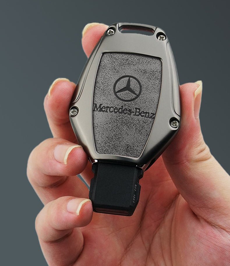 Benz Zinc Alloy + Leather Car Key Fob Cover