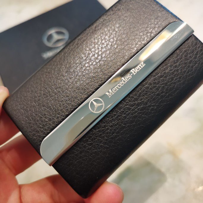 PU + Stainless Steel Business Card Case and Pen (car logo can be customized)