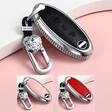 Nissan Alloy + Cow Leather Car Key Cover (Four buttons, the last button is "trumpet")
