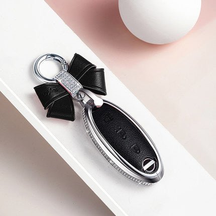 Nissan Alloy + Cow Leather Car Key Cover (Three buttons, the last button is "trumpet")