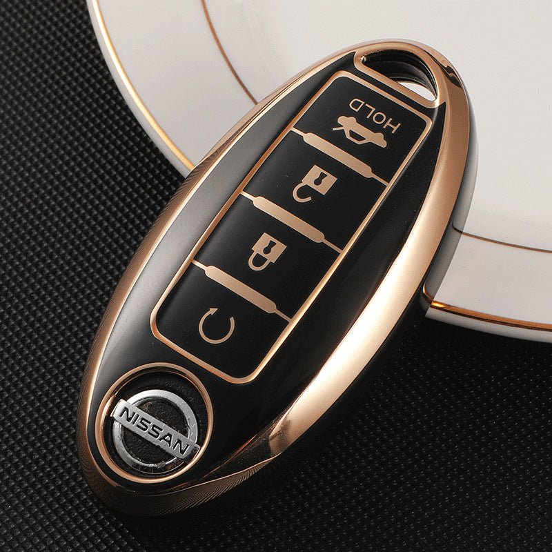 Nissan TPU Car Key Cover (Four buttons/Trumpet/HOLD)