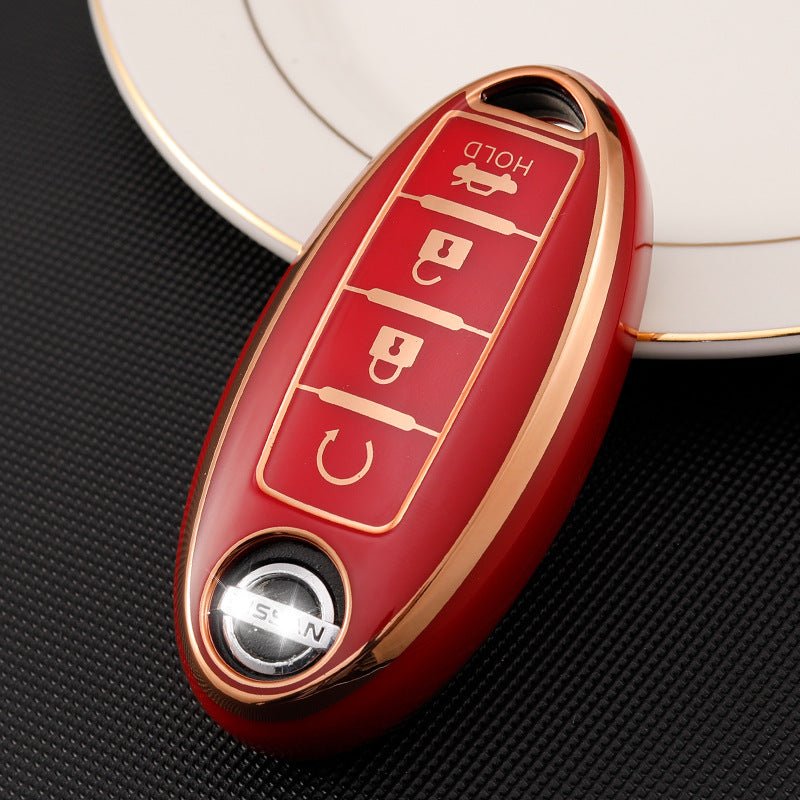 Nissan TPU Car Key Cover (Four buttons/Trumpet/HOLD)