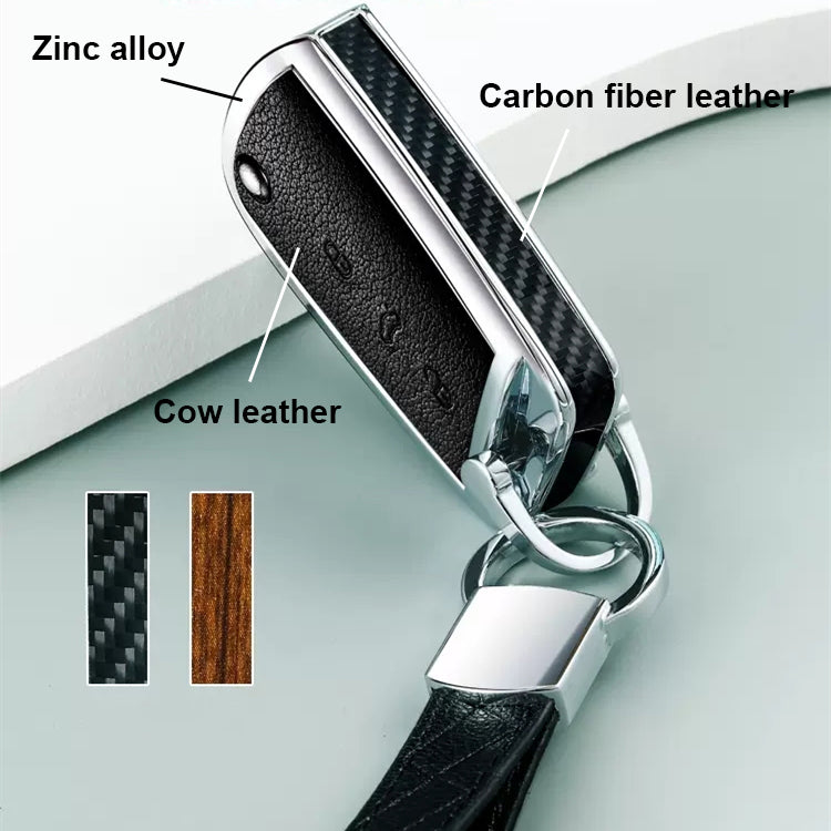 VW Alloy + Leather + Carbon Fiber Car Key Cover