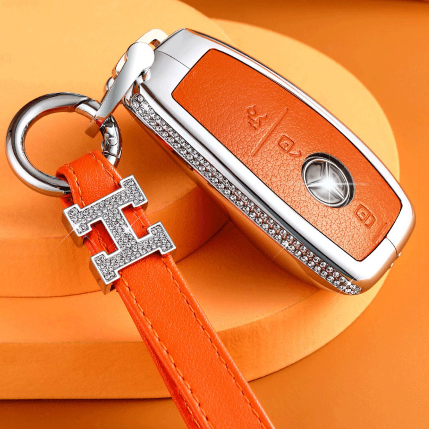 BENZ Alloy + Cow Leather Car Key Case