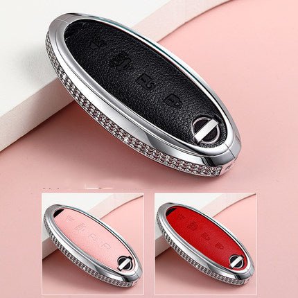 Nissan Alloy + Cow Leather Car Key Cover (Four buttons, the last button is "trumpet")