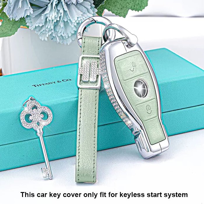 BENZ Alloy + Cow Leather Car Key Case (Two buttons)