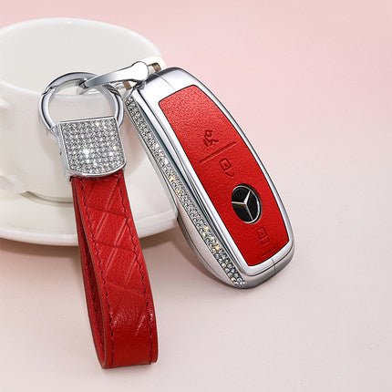 Benz Alloy + Cow Leather Car Key Cover