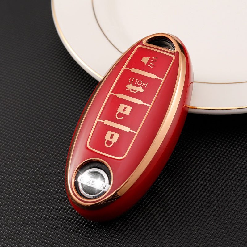 Nissan TPU Car Key Cover (Four buttons/Trumpet/HOLD)