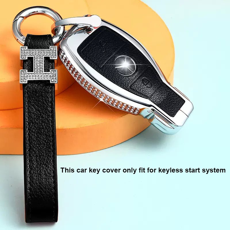 BENZ Alloy + Cow Leather Car Key Case (Two buttons)