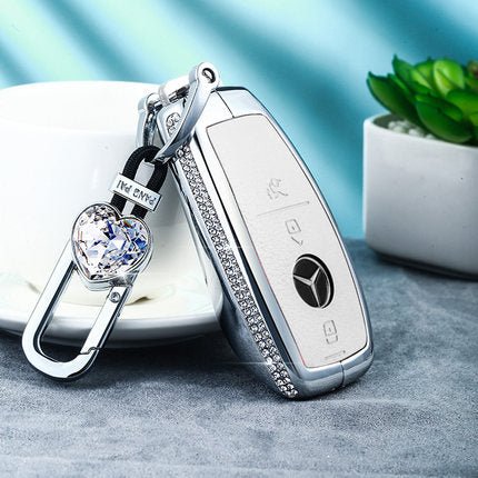 Benz Alloy + Cow Leather Car Key Cover