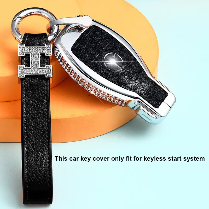 BENZ Alloy + Cow Leather Car Key Case (Three buttons)